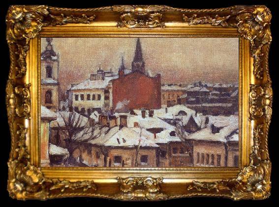 framed  Vasily Surikov View of the Kremlin, ta009-2